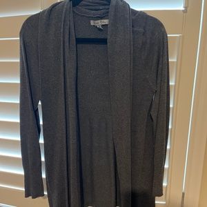 Grey long sleeve cardigan or sweater